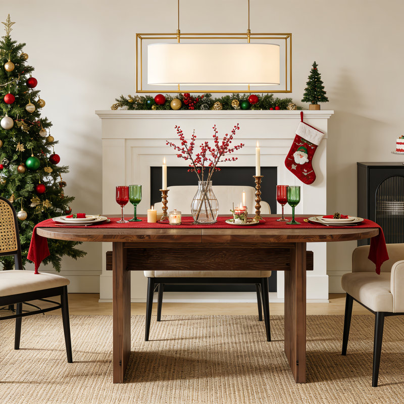XDYZ 62.99-Inch Oval Solid Wood Dining Table For Dining Room